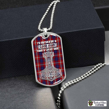 Tartan Vibes Clothing Ainslie Tartan Dog Tag Necklace Viking Mjolnir Style