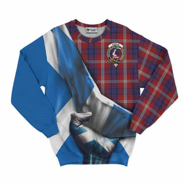 Ainslie Tartan Sweatshirt with Family Crest Scotland Patriotic Style Unisex - Tartan Vibes Clothing