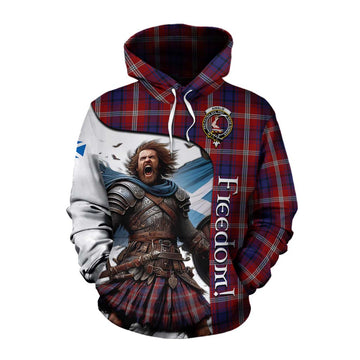 Tartan Vibes Clothing Ainslie Crest Tartan Cotton Hoodie Inspired by the Freedom of Scottish Warrior