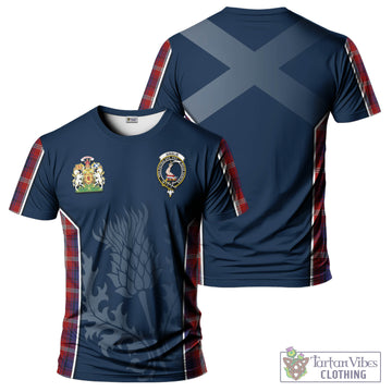 Ainslie Tartan T-Shirt with Family Crest and Scottish Thistle Vibes Sport Style