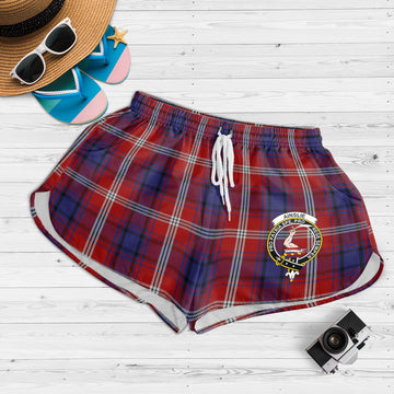 Ainslie Tartan Womens Shorts with Family Crest