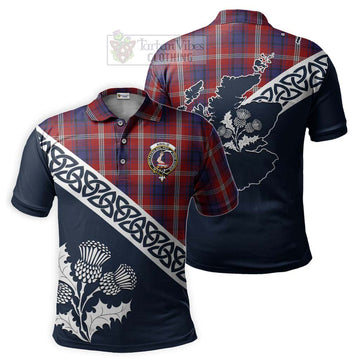 Ainslie Tartan Polo Shirt Featuring Thistle and Scotland Map Kid - Tartanvibesclothing Store
