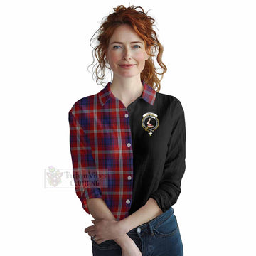 Ainslie Tartan Women's Casual Shirt with Family Crest and Half Of Me Style Female - Tartan Vibes Clothing