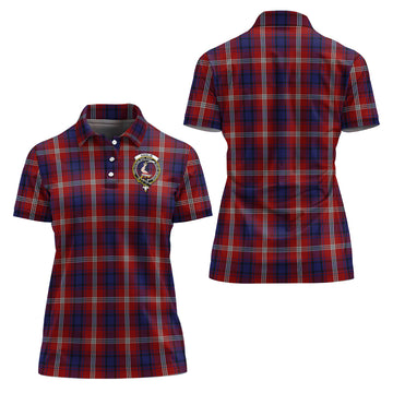 Ainslie Tartan Polo Shirt with Family Crest For Women
