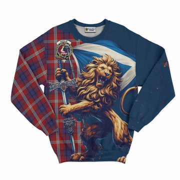 Ainslie Tartan Family Crest Sweatshirt with Scottish Majestic Lion Unisex - Tartan Vibes Clothing