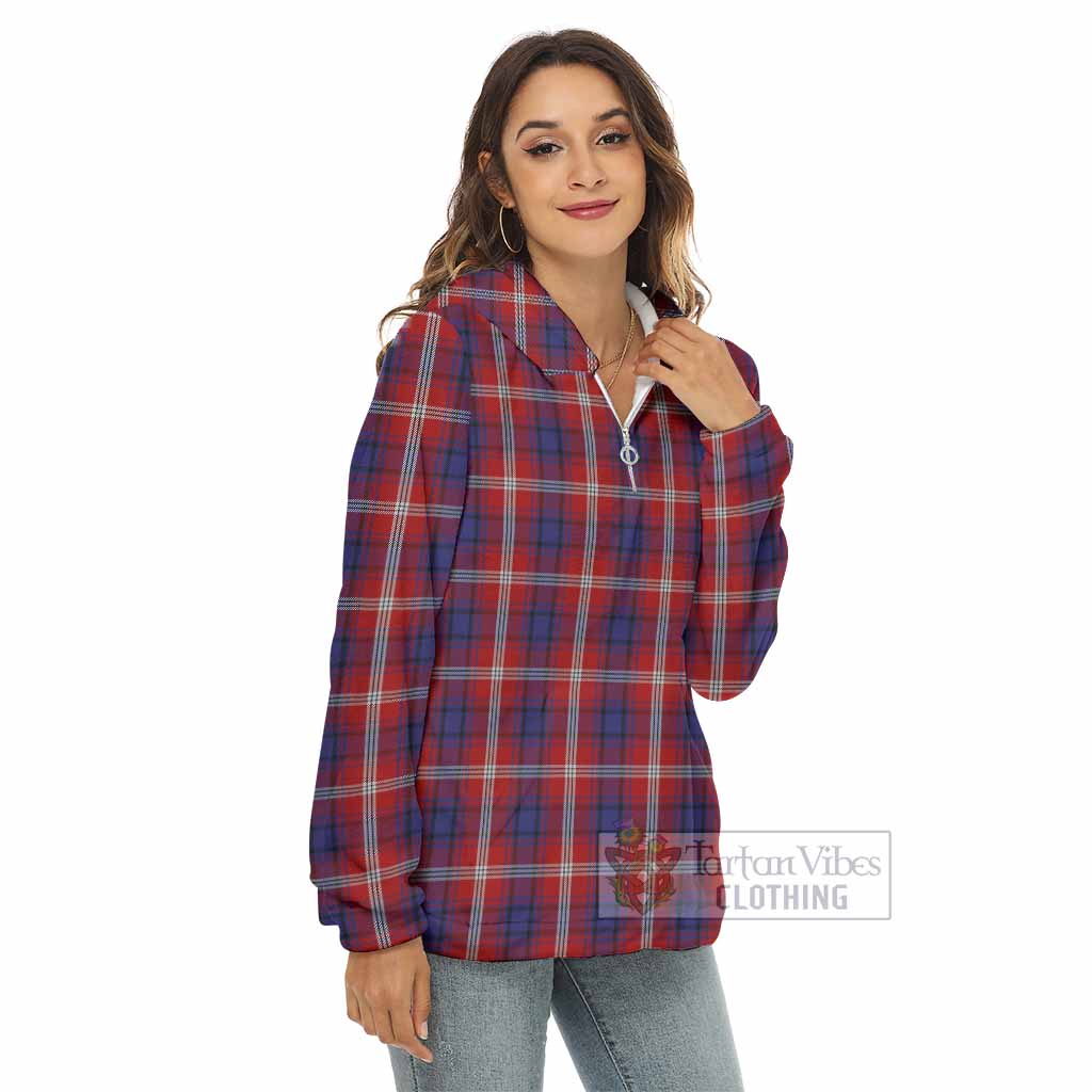 Ainslie Tartan Women's Borg Fleece Hoodie with Half Zip Female - Tartan Vibes Clothing