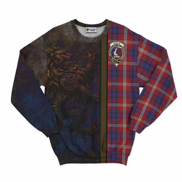 Ainslie Tartan Family Crest Sweatshirt Alba Gu Brath Be Brave Lion Ancient Style Unisex - Tartan Vibes Clothing
