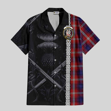 Ainslie Tartan Hawaiian Shirt with Family Crest Cross Sword Thistle Celtic Vibes Kid - Tartan Vibes Clothing