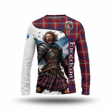 Tartan Vibes Clothing Ainslie Crest Tartan Long Sleeve T-Shirt Inspired by the Freedom of Scottish Warrior