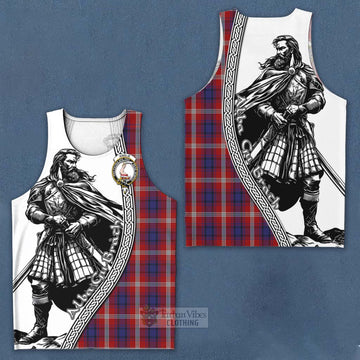 Ainslie Tartan Clan Crest Men's Tank Top with Highlander Warrior Celtic Style Men - Tartan Vibes Clothing