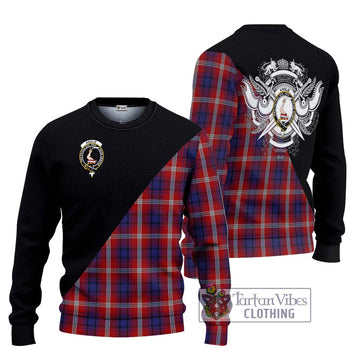 Ainslie Tartan Ugly Sweater with Family Crest and Military Logo Style Unisex - Tartan Vibes Clothing