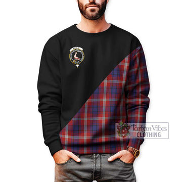 Ainslie Tartan Sweatshirt with Family Crest and Military Logo Style Unisex - Tartan Vibes Clothing