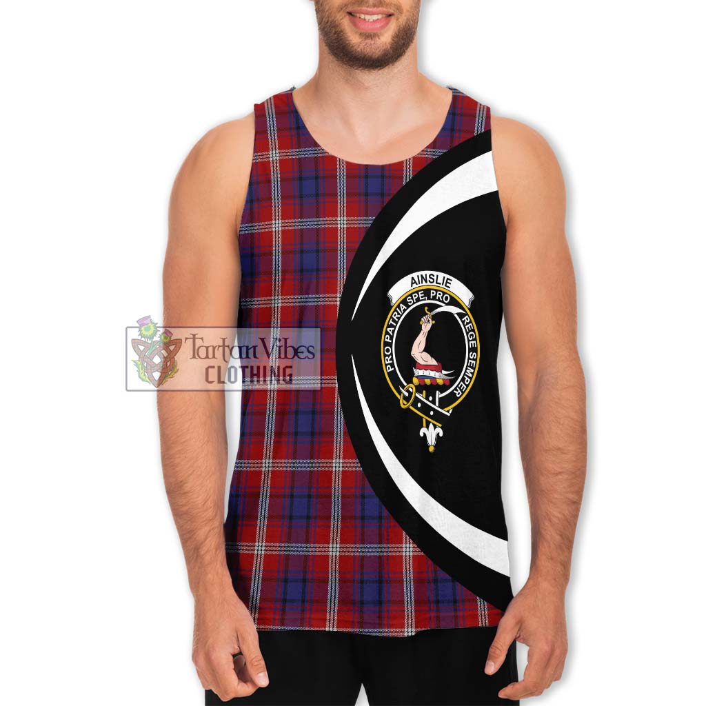 Ainslie Tartan Men's Tank Top with Family Crest Circle Style Men - Tartan Vibes Clothing