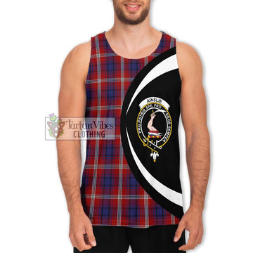 Ainslie Tartan Men's Tank Top with Family Crest Circle Style Men - Tartan Vibes Clothing