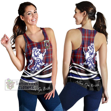 Ainslie Tartan Women's Racerback Tanks with Alba Gu Brath Regal Lion Emblem 4XL - Tartan Vibes Clothing