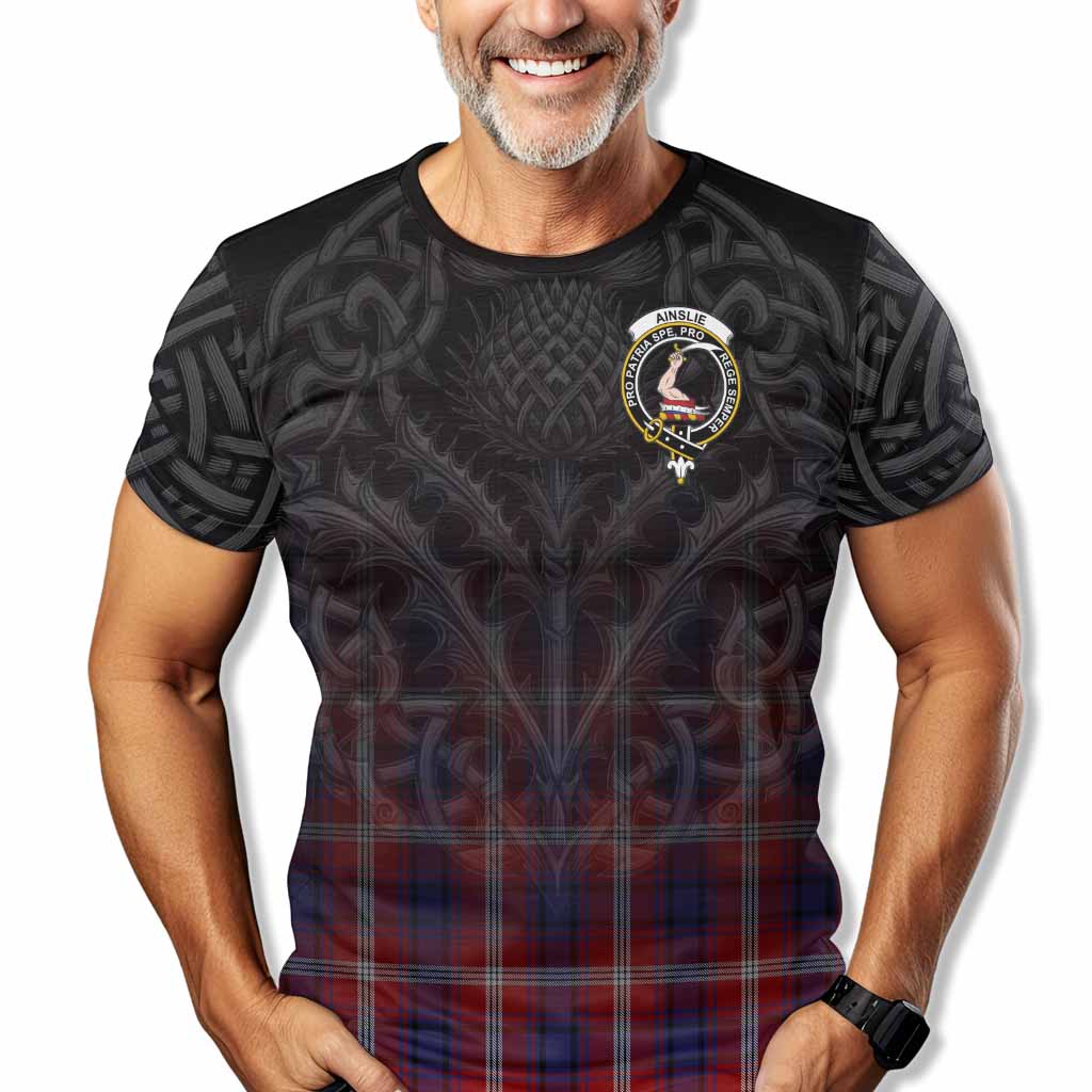 Ainslie Tartan T-Shirt with Family Crest Celtic Thistle Vibes Kid's Shirt - Tartan Vibes Clothing
