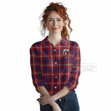 Ainslie Tartan Women's Casual Shirt with Family Crest DNA In Me Style Female - Tartan Vibes Clothing