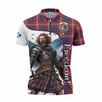 Ainslie Crest Tartan Zipper Polo Shirt Inspired by the Freedom of Scottish Warrior Unisex - Tartan Vibes Clothing