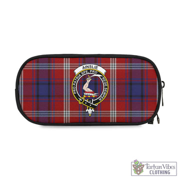 Tartan Vibes Clothing Ainslie Tartan Pen and Pencil Case with Family Crest