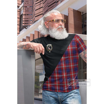 Ainslie Tartan Cotton T-shirt with Family Crest and Military Logo Style Men's Shirt - Tartan Vibes Clothing