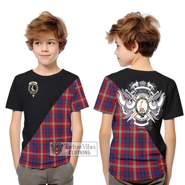 Ainslie Tartan Kid T-Shirt with Family Crest and Military Logo Style Youth XL Size14 - Tartan Vibes Clothing