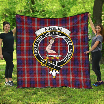 Ainslie Tartan Quilt with Family Crest