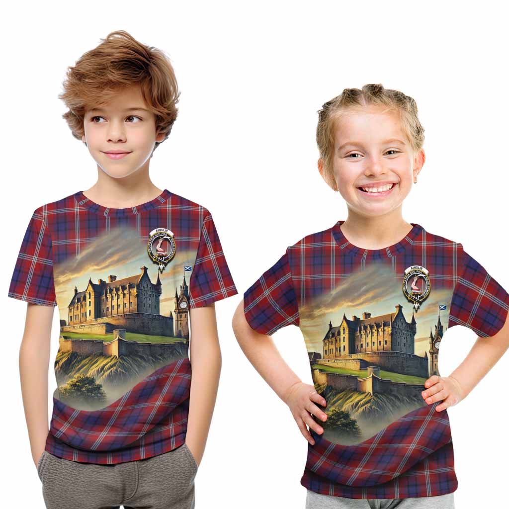 Ainslie Tartan Family Crest Kid T-Shirt with Scottish Ancient Castle Style Youth XL Size14 - Tartan Vibes Clothing