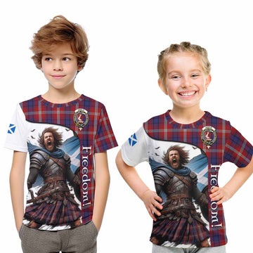 Tartan Vibes Clothing Ainslie Crest Tartan Kid T-Shirt Inspired by the Freedom of Scottish Warrior