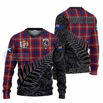Ainslie Crest Tartan Knitted Sweater with New Zealand Silver Fern Half Style Unisex - Tartan Vibes Clothing
