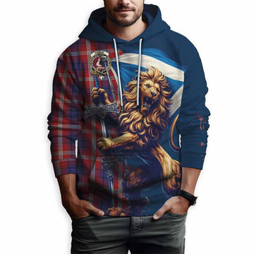 Ainslie Tartan Family Crest Hoodie with Scottish Majestic Lion Zip Hoodie - Tartan Vibes Clothing