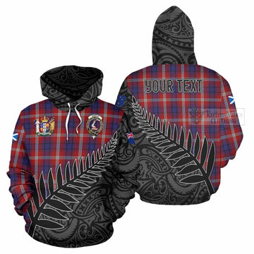 Ainslie Crest Tartan Hoodie with New Zealand Silver Fern Half Style Zip Hoodie - Tartan Vibes Clothing