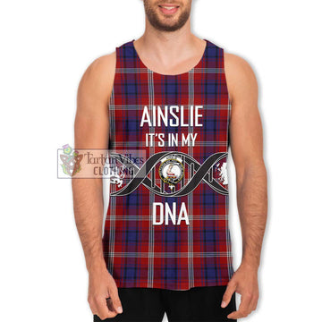 Ainslie Tartan Men's Tank Top with Family Crest DNA In Me Style Men - Tartan Vibes Clothing