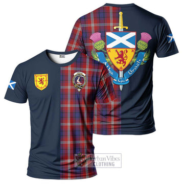 Ainslie Tartan T-Shirt Alba with Scottish Lion Royal Arm Half Style Kid's Shirt - Tartan Vibes Clothing