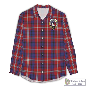 Tartan Vibes Clothing Ainslie Tartan Womens Casual Shirt with Family Crest