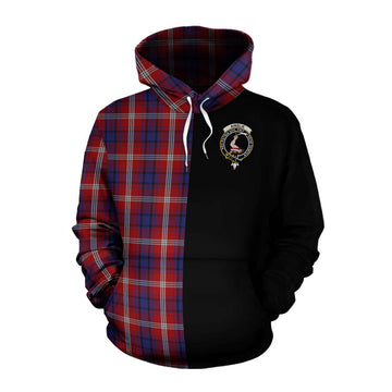 Ainslie Tartan Cotton Hoodie with Family Crest and Half Of Me Style Pullover Hoodie XS - Tartan Vibes Clothing