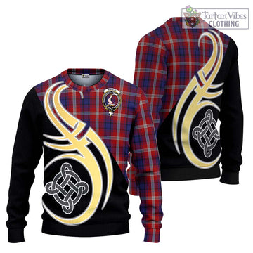 Ainslie Tartan Ugly Sweater with Family Crest and Celtic Symbol Style Unisex - Tartan Vibes Clothing
