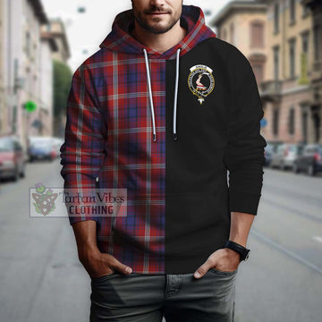 Ainslie Tartan Hoodie with Family Crest and Half Of Me Style Zip Hoodie - Tartan Vibes Clothing