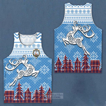 Ainslie Clan Christmas Men's Tank Top Celtic Reindeer Style Men - Tartan Vibes Clothing