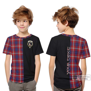 Ainslie Tartan Kid T-Shirt with Family Crest and Half Of Me Style Youth XL Size14 - Tartan Vibes Clothing