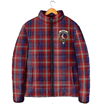 Ainslie Tartan Padded Jacket with Family Crest Men's Padded Jacket - Tartan Vibes Clothing