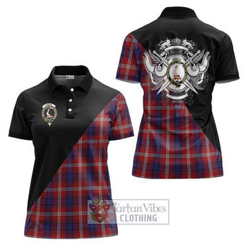 Ainslie Tartan Women's Polo Shirt with Family Crest and Military Logo Style Women - Tartan Vibes Clothing