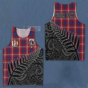 Ainslie Crest Tartan Men's Tank Top with New Zealand Silver Fern Half Style Men - Tartan Vibes Clothing