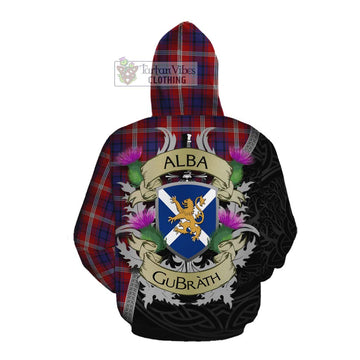 Ainslie Tartan Family Crest Cotton Hoodie Lion Rampant Royal Thistle Shield Celtic Inspired Pullover Hoodie - Tartan Vibes Clothing