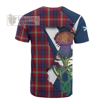 Tartan Vibes Clothing Ainslie Tartan Family Crest Cotton T-shirt Scottish Thistle Celtic Inspired