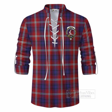 Ainslie Tartan Ghillie Kilt Shirt with Family Crest DNA In Me Style - Tartan Vibes Clothing