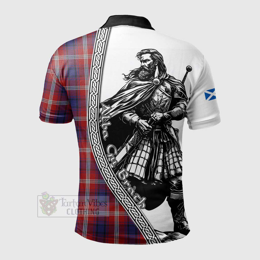 Ainslie Tartan Clan Crest Polo Shirt with Highlander Warrior Celtic Style - Tartan Vibes Clothing