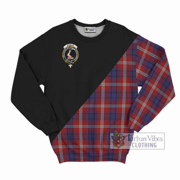 Ainslie Tartan Sweatshirt with Family Crest and Military Logo Style - Tartan Vibes Clothing