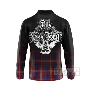 Ainslie Tartan Long Sleeve Polo Shirt Featuring Alba Gu Brath Family Crest Celtic Inspired - Tartan Vibes Clothing