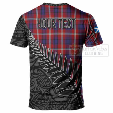 Ainslie Crest Tartan T-Shirt with New Zealand Silver Fern Half Style - Tartan Vibes Clothing