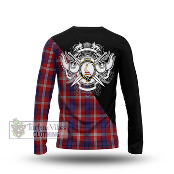 Ainslie Tartan Long Sleeve T-Shirt with Family Crest and Military Logo Style - Tartan Vibes Clothing